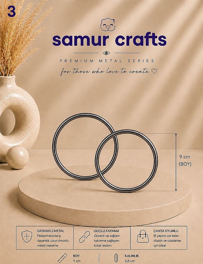 GORA, METAL ÇANTA SAPI YUVARLAK MODEL 09 CM - 3