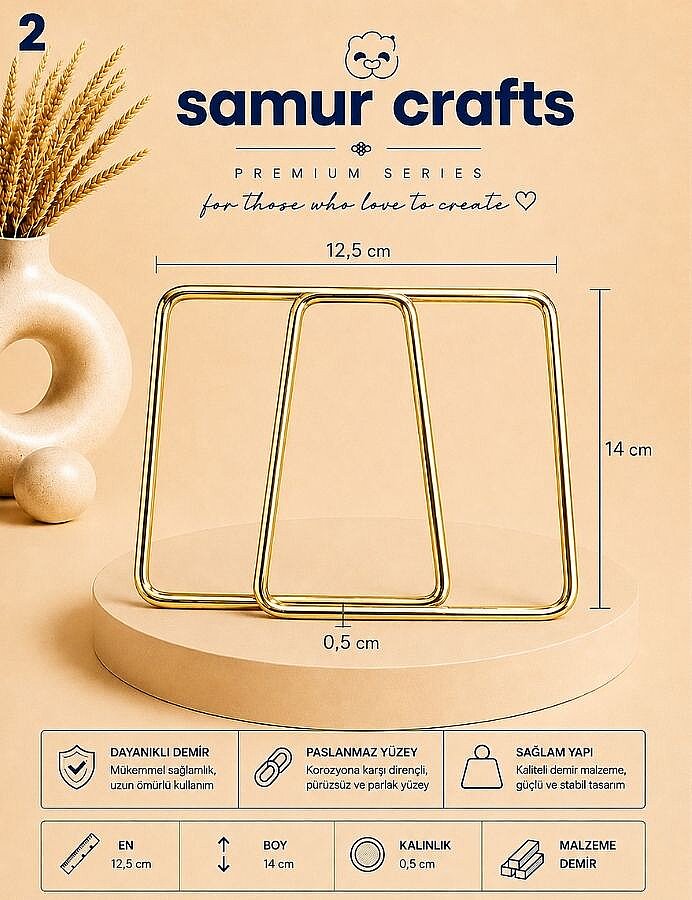 GORA, METAL ÇANTA SAPI KARE MODEL 14 CM - 3