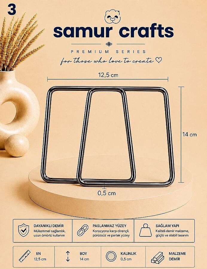 GORA, METAL ÇANTA SAPI KARE MODEL 14 CM - 4