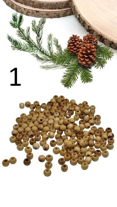 GORA,12 MM AHŞAP BOYALI BONCUK - 1