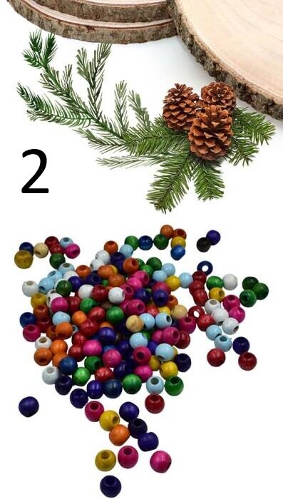 GORA,12 MM AHŞAP BOYALI BONCUK - 2