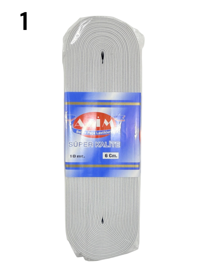 AZİM,60 MM DOKUMA PAÇA LASTİK BEYAZ - 1