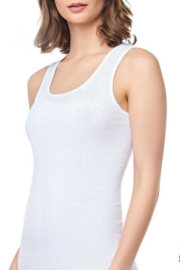 SEHER YILDIZI,BAYAN RİBANA GENİŞ ASKILI ATLET NO:5 BEYAZ - SEHER YILDIZ