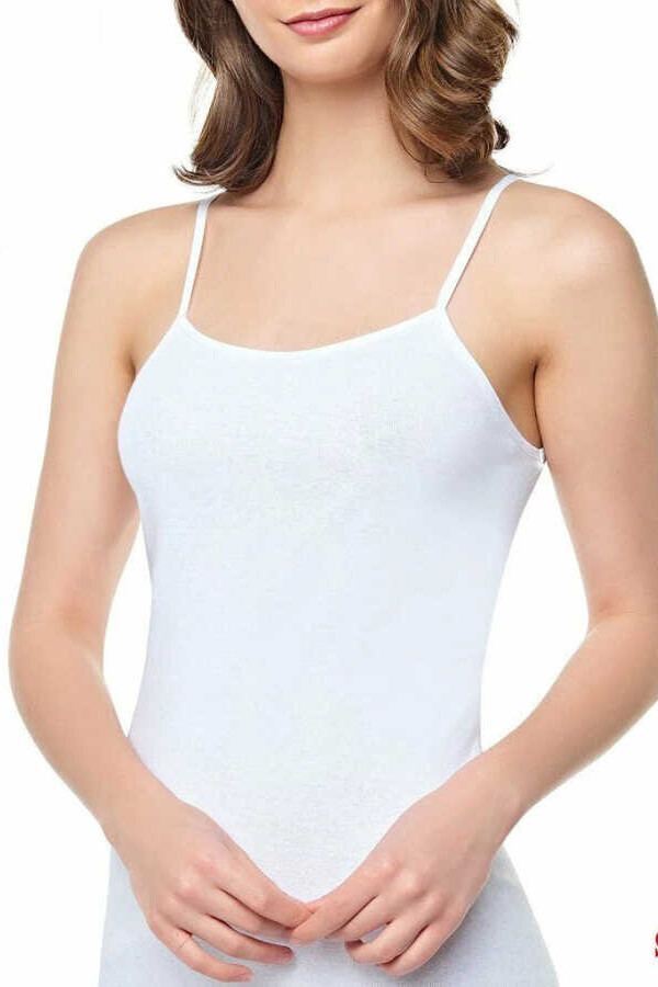 SEHER YILDIZI,BAYAN RİBANA İP ASKILI ATLET NO:6 BEYAZ - SEHER YILDIZ