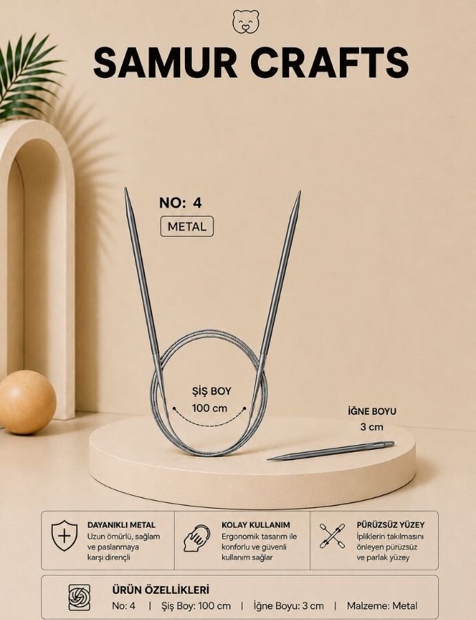 NAZARONE,100 CM ÇELİK MİSİNALI ŞİŞ NO:04 - NAZARONE