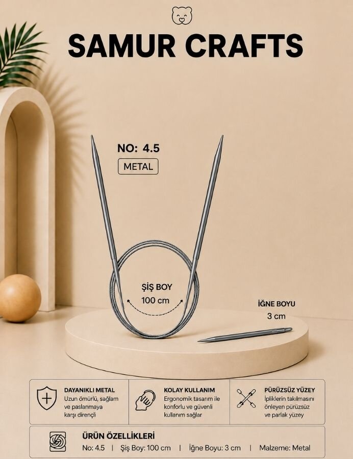 NAZARONE,100 CM ÇELİK MİSİNALI ŞİŞ NO:04,5 - NAZARONE