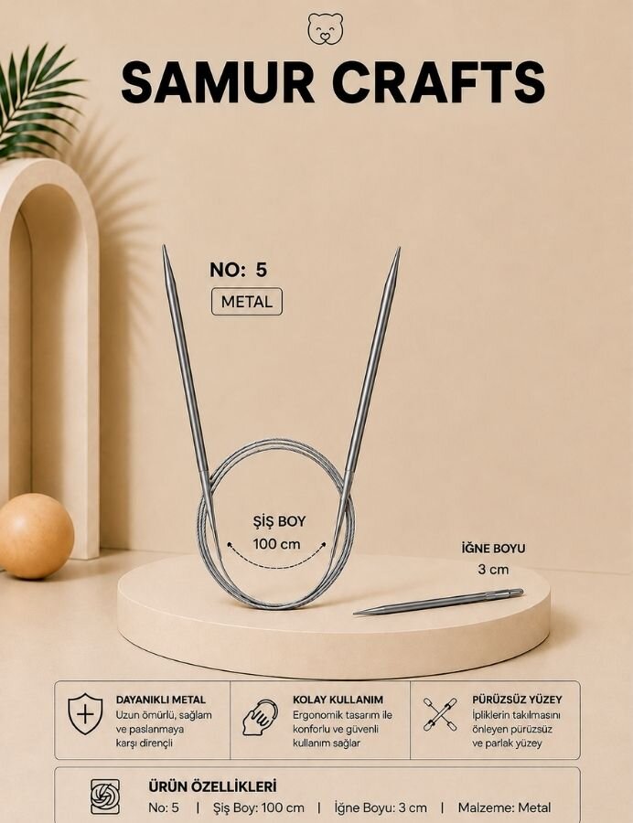 NAZARONE,100 CM ÇELİK MİSİNALI ŞİŞ NO:05 - NAZARONE
