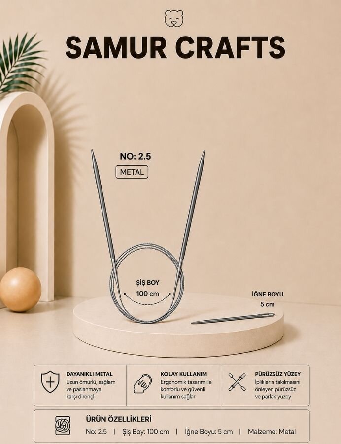 NAZARONE,100 CM ÇELİK MİSİNALI ŞİŞ NO:02,5 - NAZARONE