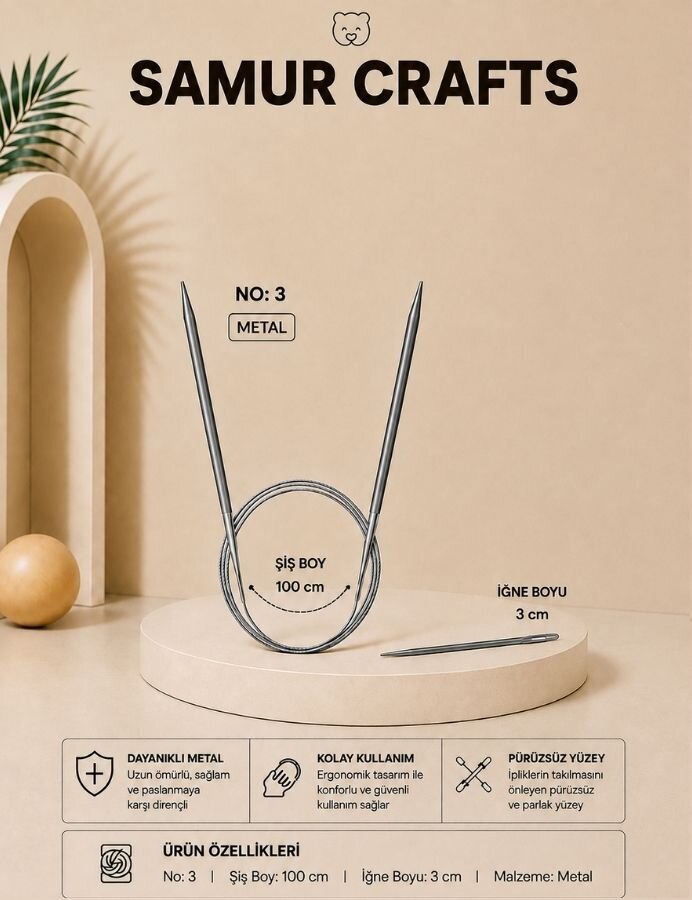 NAZARONE,100 CM ÇELİK MİSİNALI ŞİŞ NO:03 - NAZARONE