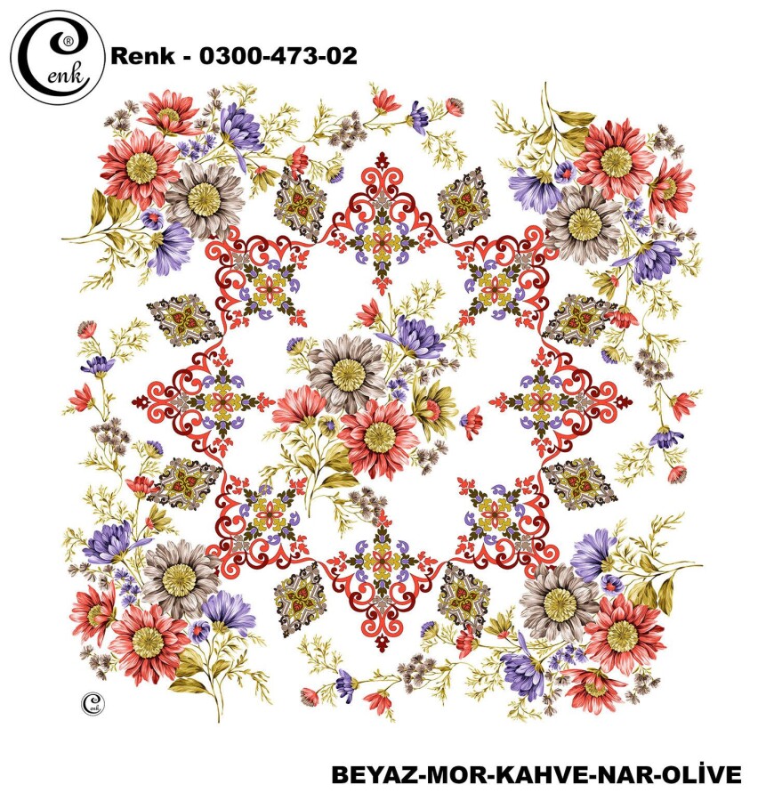 Cenk Desenli Yazma 100Cm 300-473-02 - CENK