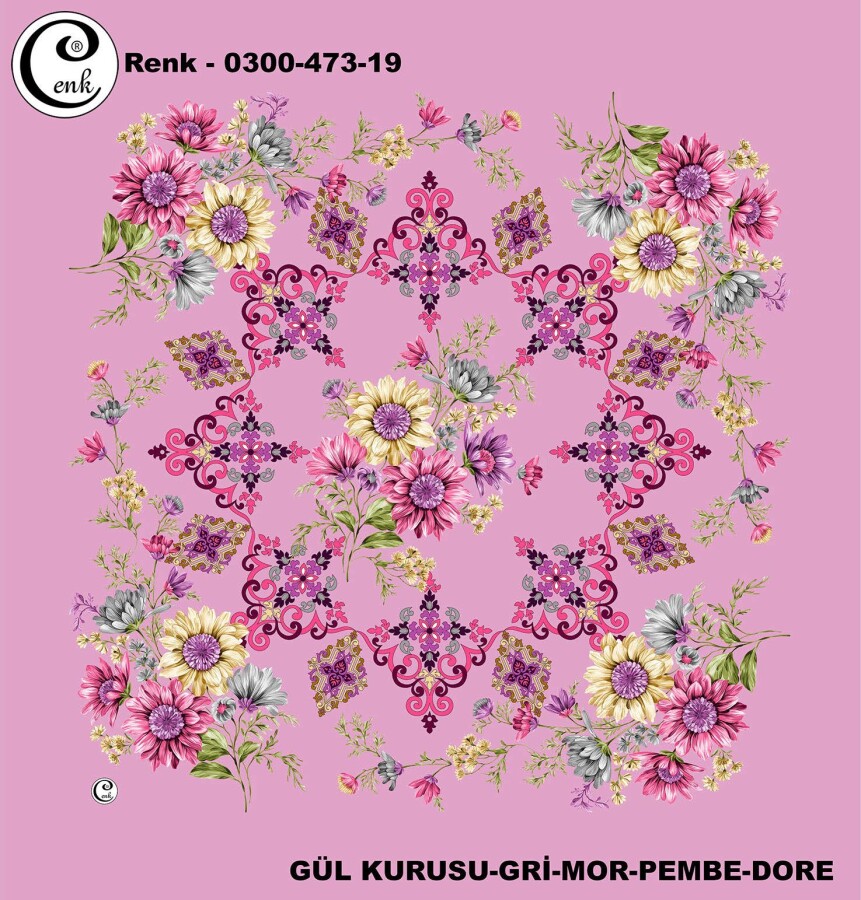 Cenk Desenli Yazma 100Cm 300-473-19 - CENK