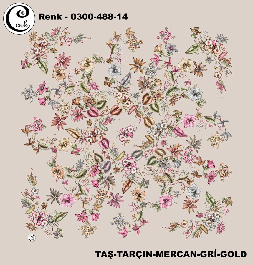 Cenk Desenli Yazma 100Cm 300-488-14 - CENK