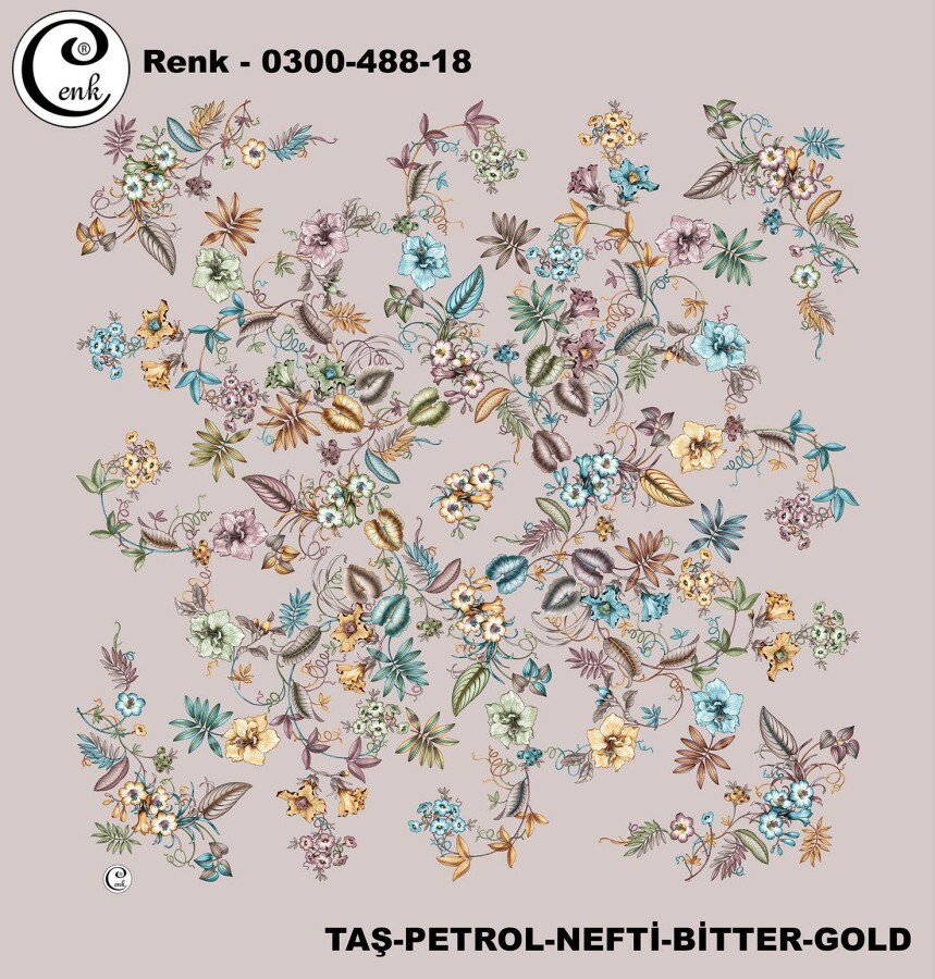 Cenk Desenli Yazma 100Cm 300-488-18 - CENK