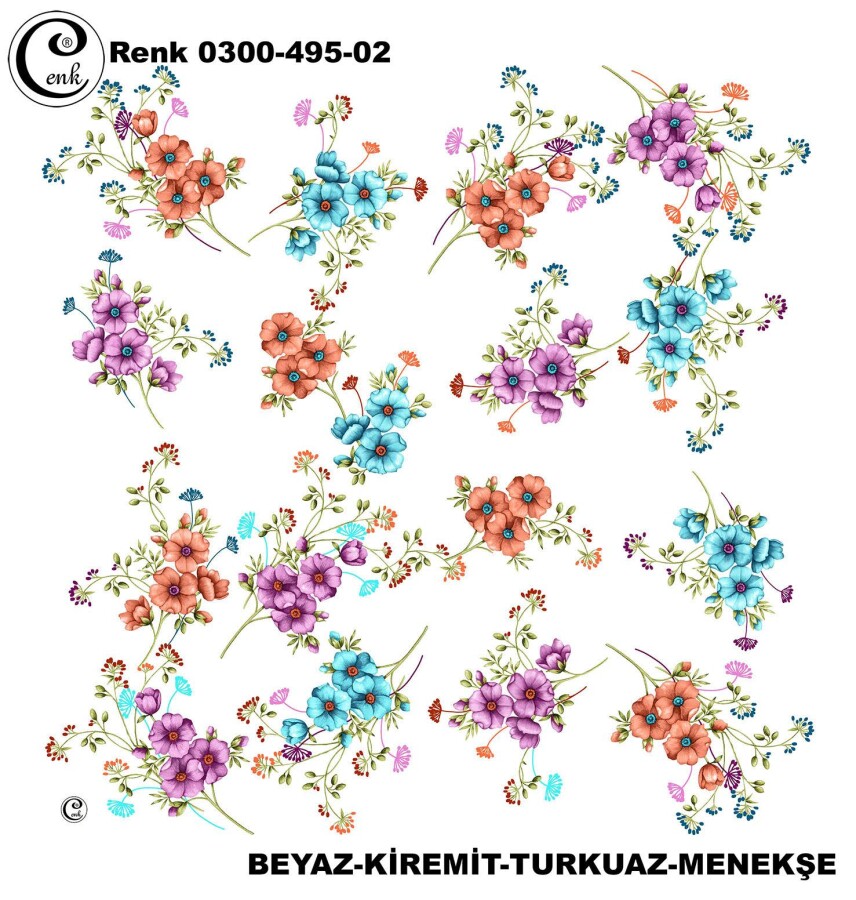 Cenk Desenli Yazma 100Cm 300-495-02 - CENK