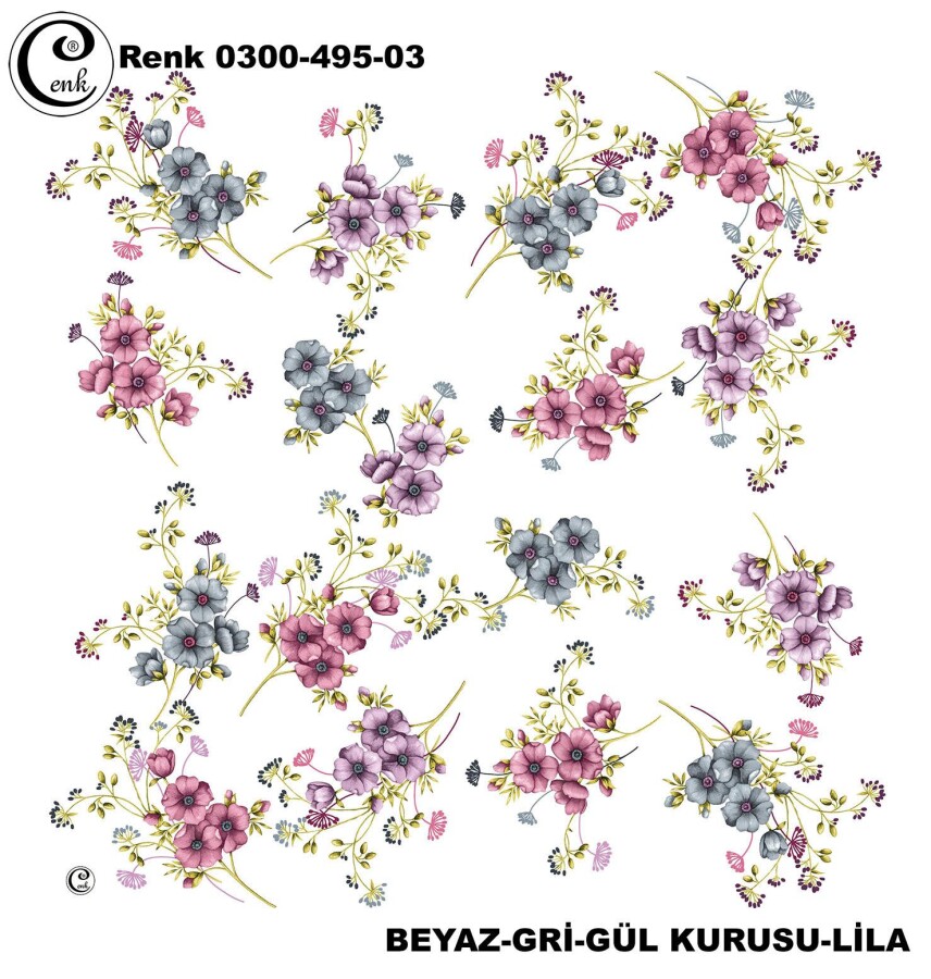 Cenk Desenli Yazma 100Cm 300-495-03 - CENK