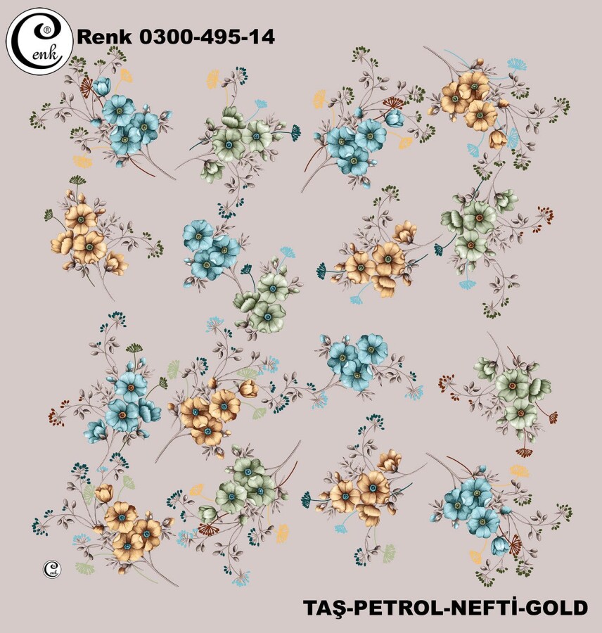 Cenk Desenli Yazma 100Cm 300-495-14 - CENK