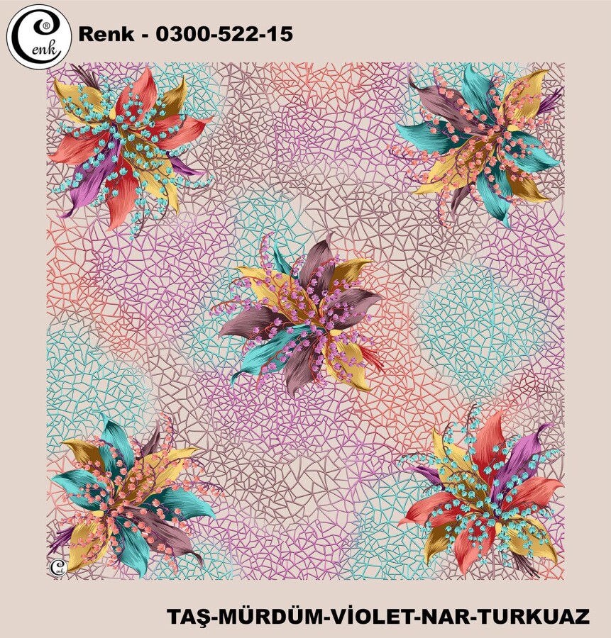 Cenk Desenli Yazma 100Cm 300-522-15 - CENK