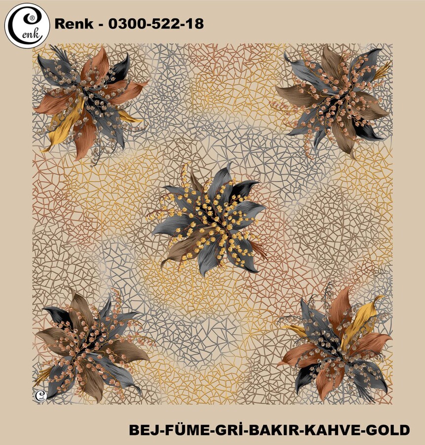 Cenk Desenli Yazma 100Cm 300-522-18 - CENK