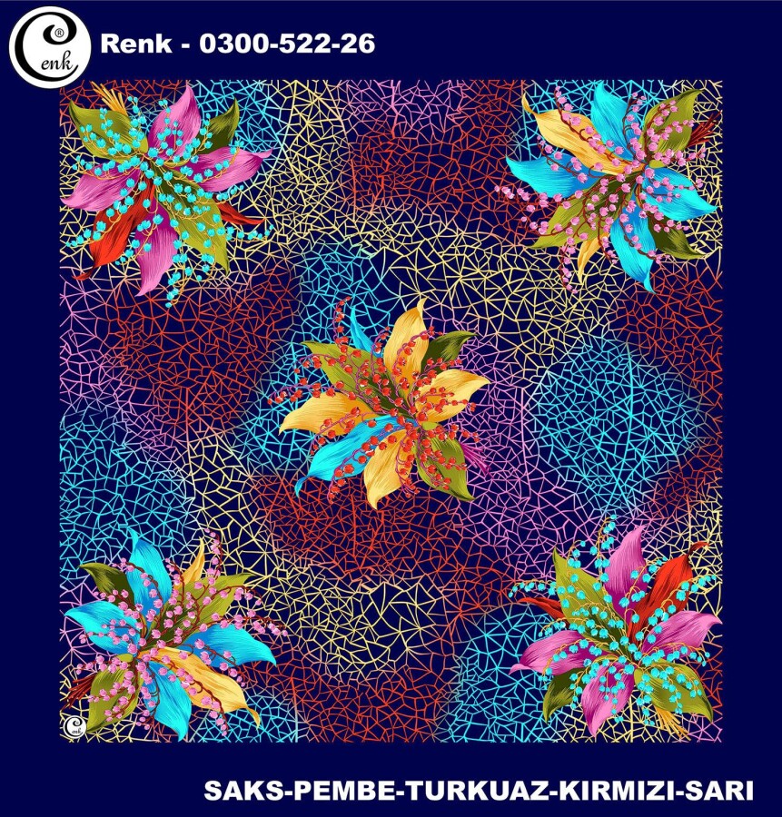 Cenk Desenli Yazma 100Cm 300-522-26 - CENK