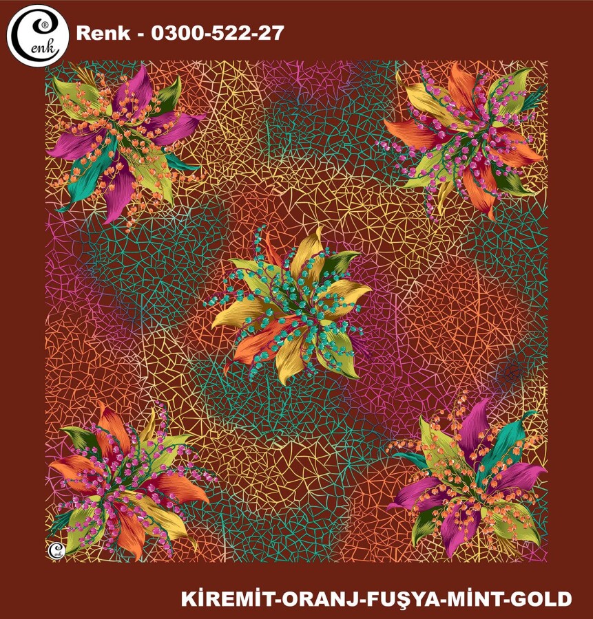 Cenk Desenli Yazma 100Cm 300-522-27 - CENK