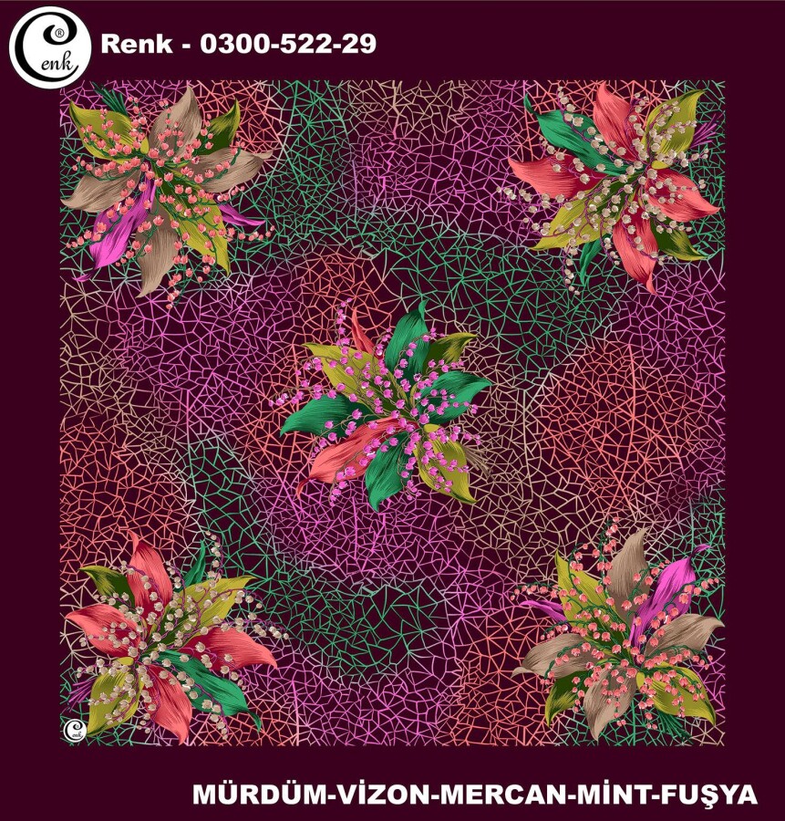 Cenk Desenli Yazma 100Cm 300-522-29 - CENK