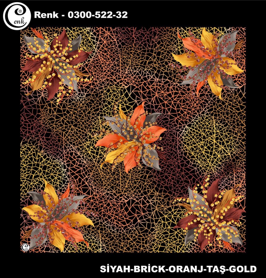 Cenk Desenli Yazma 100Cm 300-522-32 - CENK