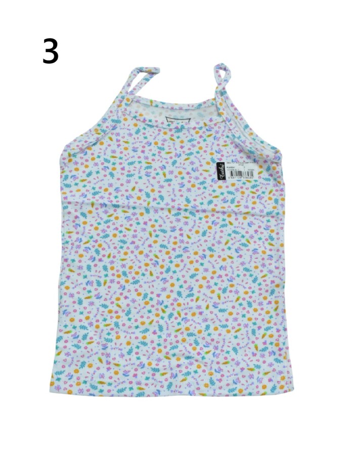 TUTKU,ÇOCUK KIZ ELASTAN EMPİRME İP ASKILI ATLET NO:2 - 3