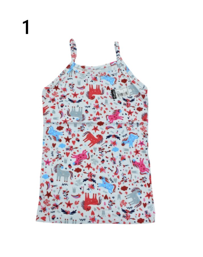 TUTKU,ÇOCUK KIZ ELASTAN EMPİRME İP ASKILI ATLET NO:3 - Tutku