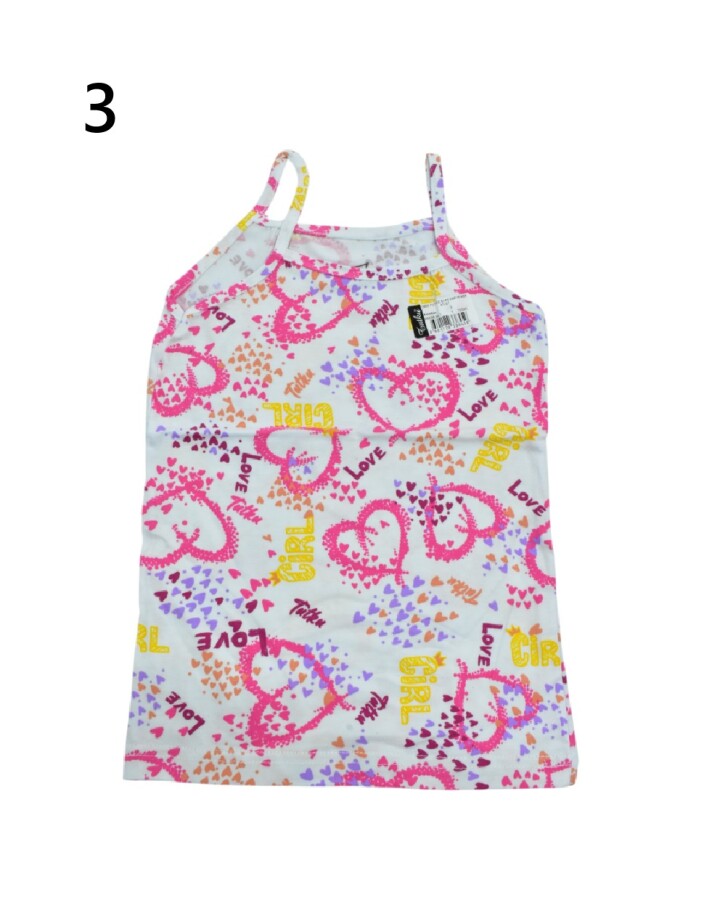 TUTKU,ÇOCUK KIZ ELASTAN EMPİRME İP ASKILI ATLET NO:3 - 3