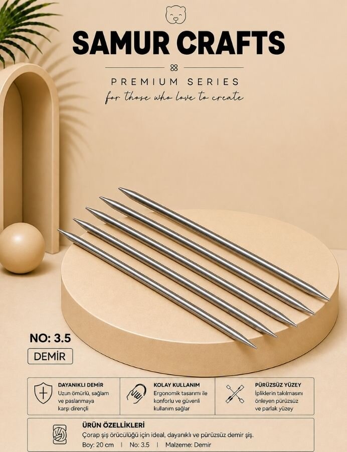 NAZARONE,20 CM 5Lİ ÇORAP ŞİŞ 03,5 - NAZARONE