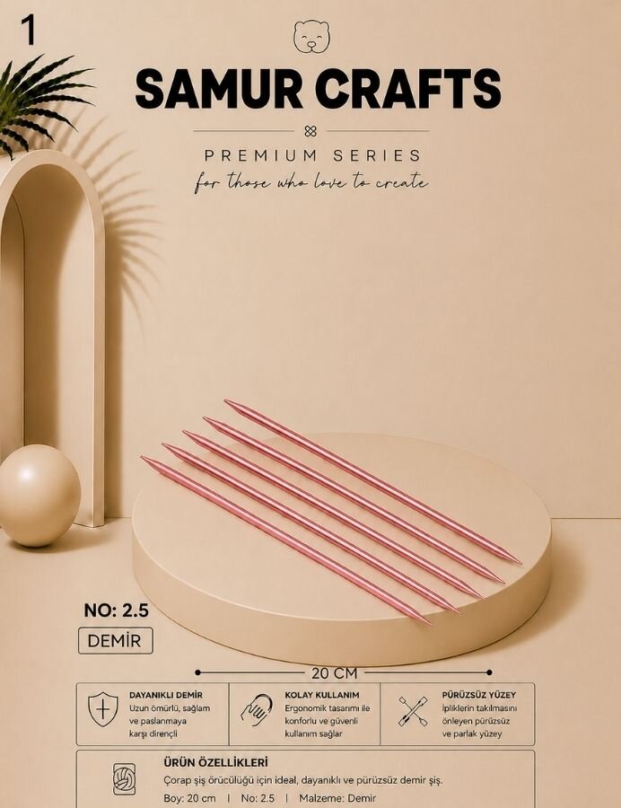NAKO,15 CM 5Lİ ÇORAP ŞİŞ NO:02,5 NAKO - NAKO
