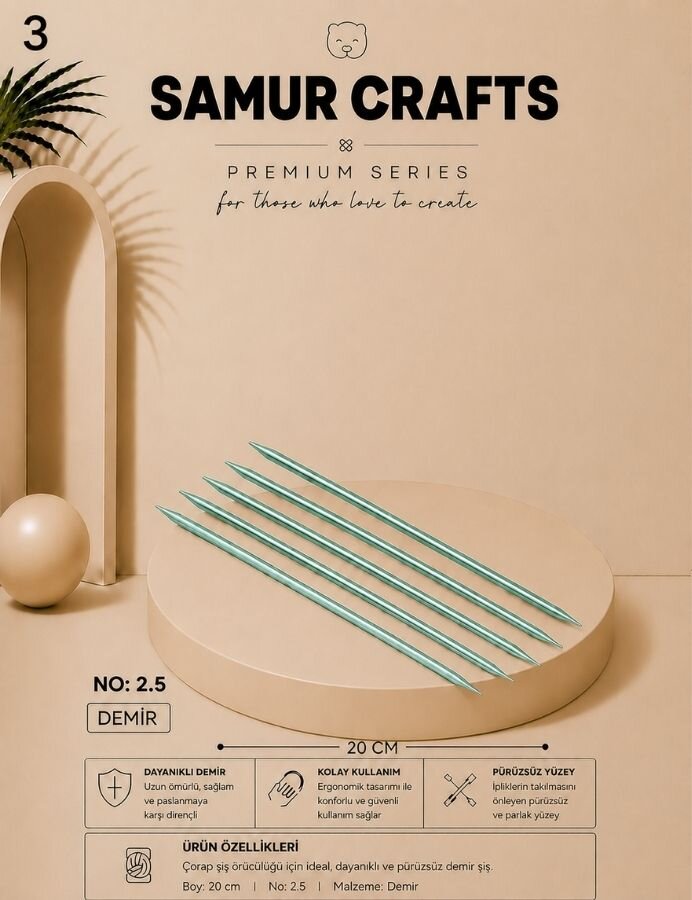NAKO,15 CM 5Lİ ÇORAP ŞİŞ NO:02,5 NAKO - 4