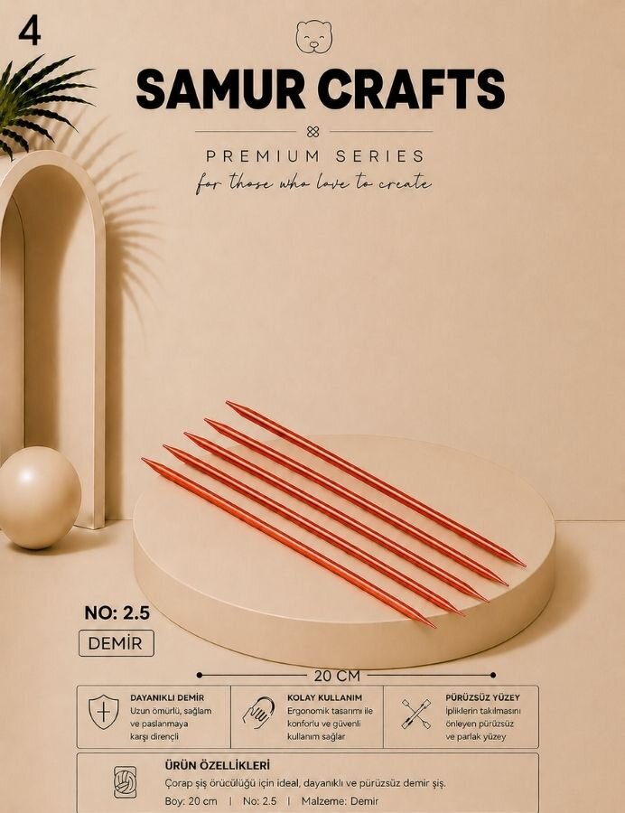 NAKO,15 CM 5Lİ ÇORAP ŞİŞ NO:02,5 NAKO - 5