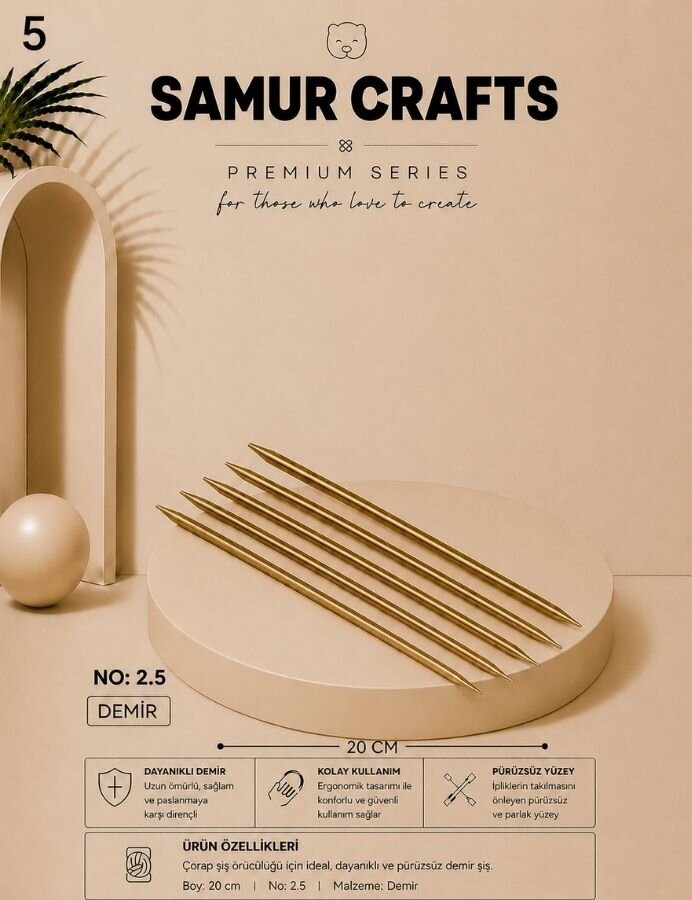 NAKO,15 CM 5Lİ ÇORAP ŞİŞ NO:02,5 NAKO - 6