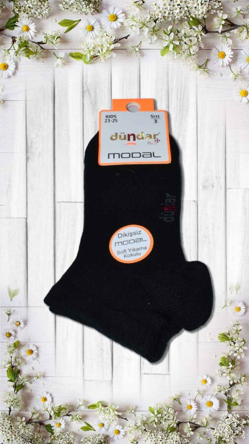DÜNDAR,PLUS ÇOCUK MODAL PATİK (3-5-7-9-11) (8047)SİYAH - DÜNDAR