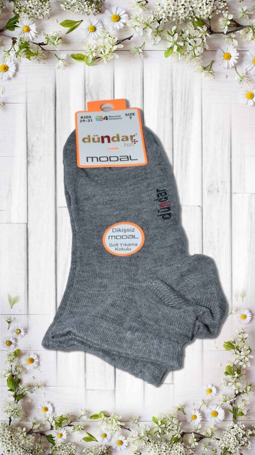 DÜNDAR,PLUS ÇOCUK MODAL PATİK (3-5-7-9-11) (8047)GRİ - DÜNDAR