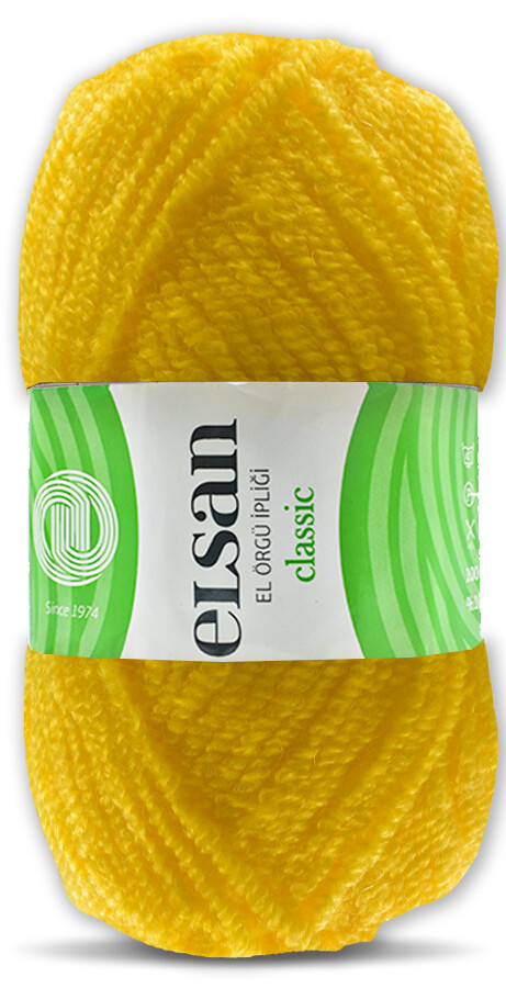 ELSAN,KALIN PATİKLİK 6/2,EL ÖRGÜ İPLİKLERİ SARI - elsan