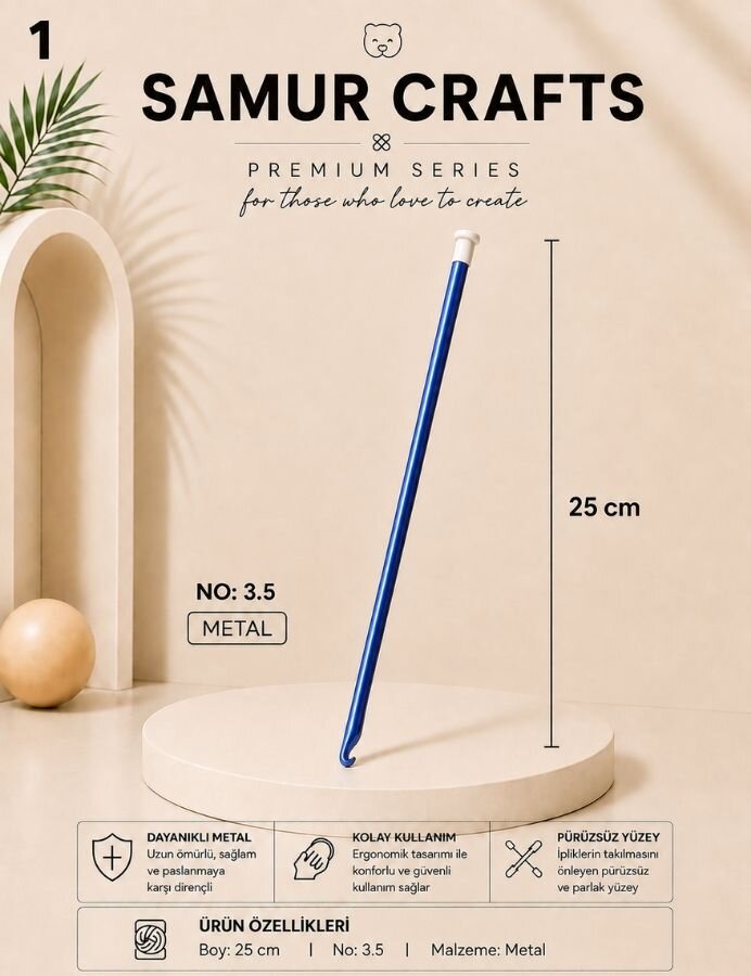 NAZARONE,25 CM GAGALI RENKLİ TIĞ NO:03,5 YES - NAZARONE