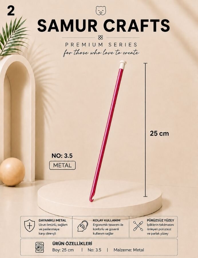 NAZARONE,25 CM GAGALI RENKLİ TIĞ NO:03,5 YES - 3