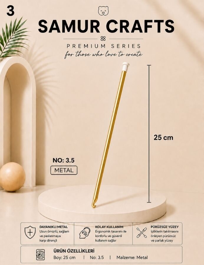 NAZARONE,25 CM GAGALI RENKLİ TIĞ NO:03,5 YES - 4