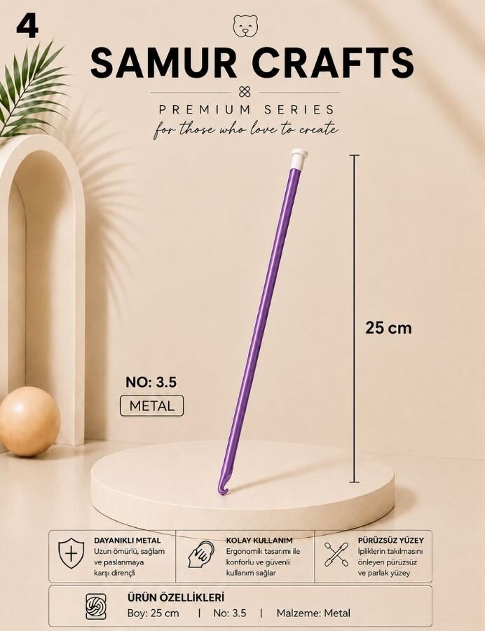 NAZARONE,25 CM GAGALI RENKLİ TIĞ NO:03,5 YES - 5