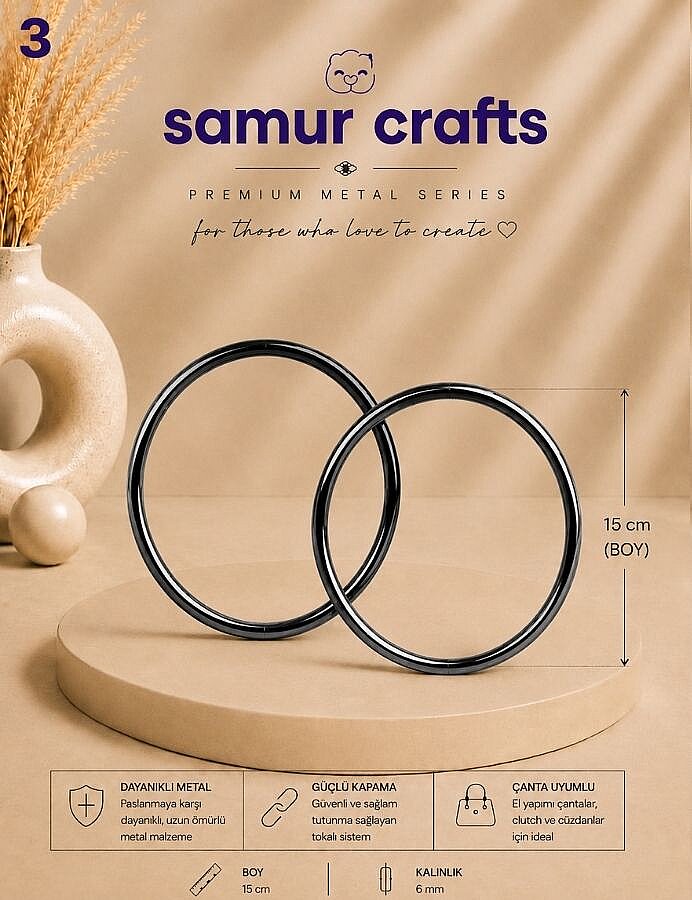 GORA, METAL ÇANTA SAPI YUVARLAK MODEL 15 CM - 3