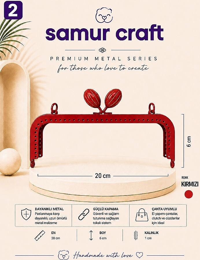 GORA, RENKLİ METAL KENARI DELİKLİ BURS 20 CM - (1)