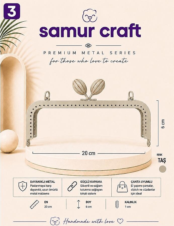 GORA, RENKLİ METAL KENARI DELİKLİ BURS 20 CM - 3