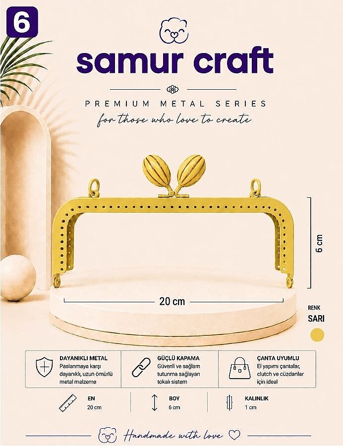 GORA, RENKLİ METAL KENARI DELİKLİ BURS 20 CM - 6