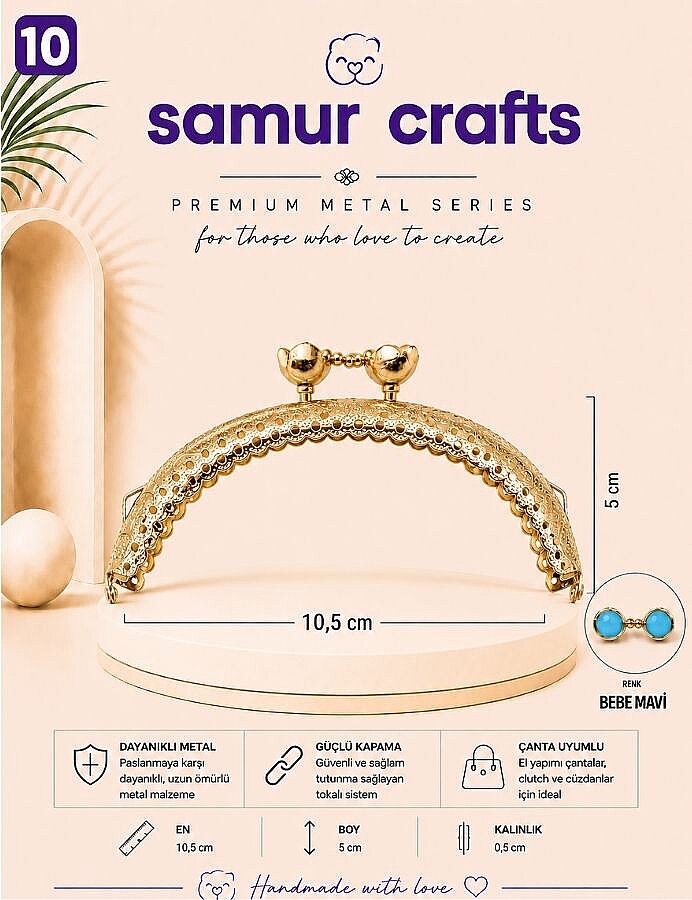 GORA,10,5 CM ÇİÇEKLİ ÇANTA BURSU - 10