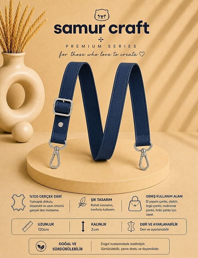 GORA,120 CM DERİ AYARLANABİLİR SAP HAVACI MAVİ - GORA