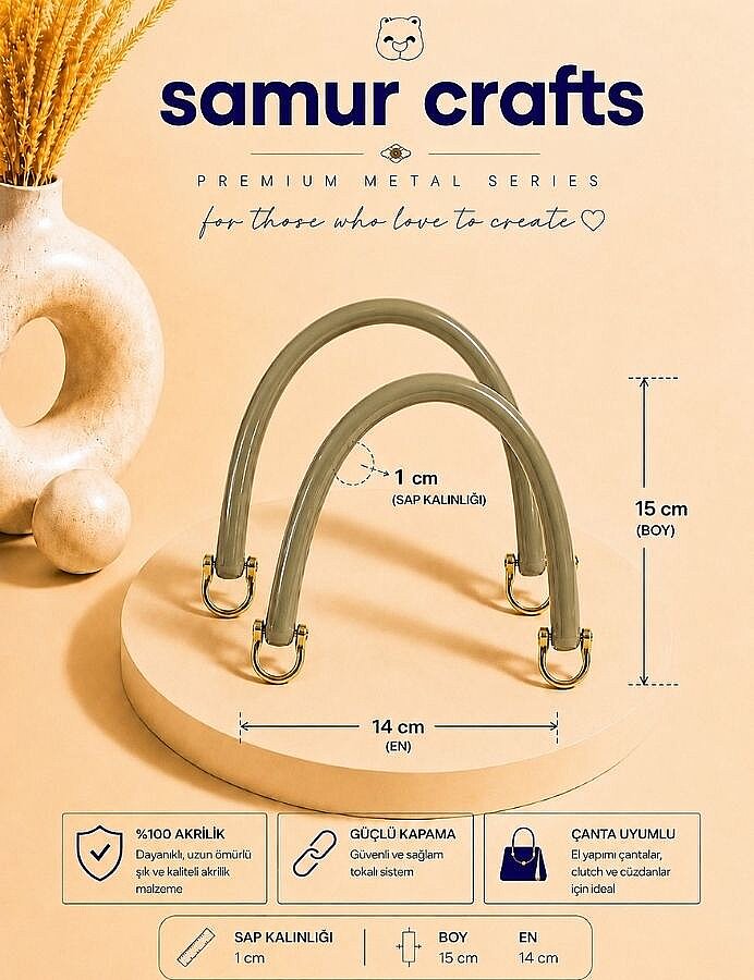 GORA,15 CM AKRİLİK ÇANTA SAPI TAŞ - GORA