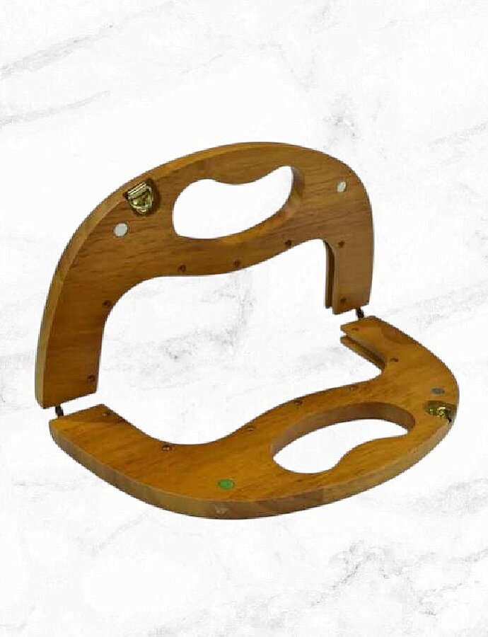 GORA,22 CM AHŞAP ÇANTA BURSU KOYU AHŞAP - GORA (1)