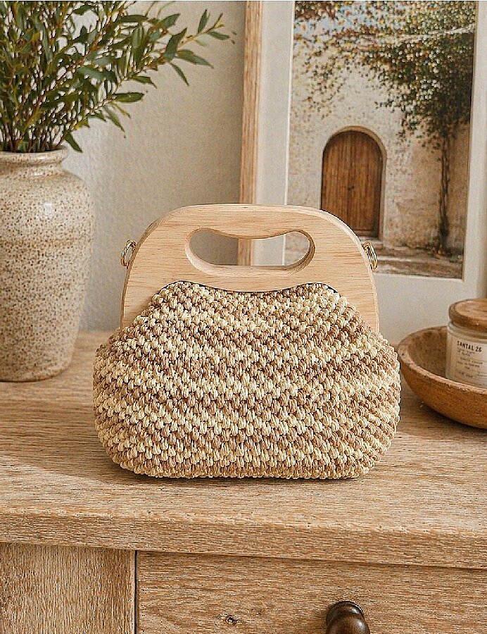 GORA,22 CM AHŞAP ÇANTA BURSU - 3